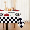 Parrtty Hurrican 2 Pcs Racing Car Plastic Tablecloths, Car Checkered