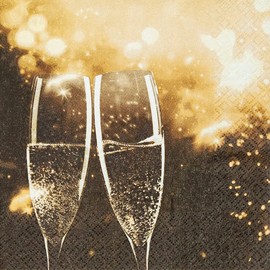 20 Napkins Ansto?en auf eine sch?ne Zeit | New Year's Eve | Wedding | Party | Celebration | Christmas | Table Decoration | Decoupage | Napkin Technique 33 x 33 cm