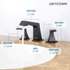 Dyconn Faucet WS3H39A-BLK Rosemary Double-Handle 3 Hole Widespread Bathroom Faucet,