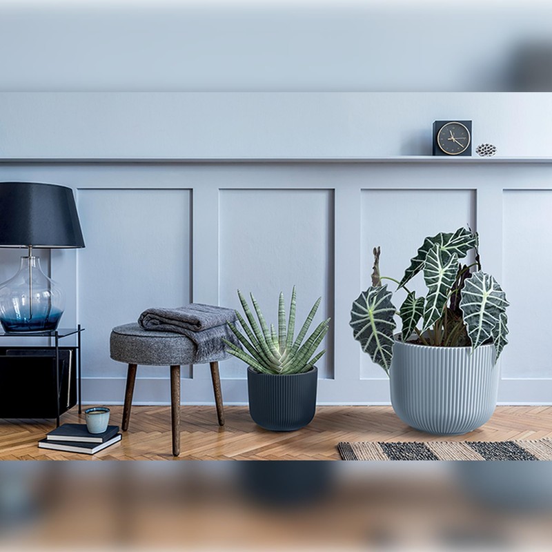 Milly Collection Grey Planter with Container, 29.8 x 29.8 x