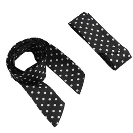 2er-Pack Damen-Fliegen zum Selbstbinden, lange Fliegen, schwarze Punkte, elegante Fliegen für Damenuniformen, Cosplay und besondere Anlässe, vielseitige Band-Halsbänder für T-Shirts und Hochzeiten