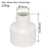 TOP-VIGOR 2Pcs PVC DWV Reducing Coupling, 40mm x 20mm Socket