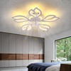 haodengshi 25" White Modern Geometric Ceiling Fan with Lights, 3