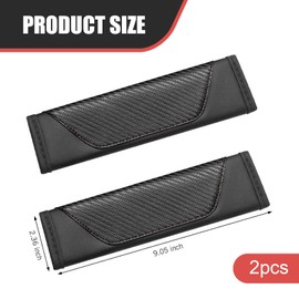 Zikefest 2PCS Car Seat Belt Cover, Leather Car Seat Belt Cover Pad, Soft Carbon Fiber Seatbelt Shoulder Protection Pads, Protect Your Neck and Shoulder, Universal for Auto, SUV, Truck (Black)