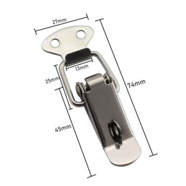 Tegg 2-Pack Spring Loaded Latch Catch Toggle Stainless Steel Safety Security Hardware Fitting Duckbill Tensionlock Hasp for Cabinet Boxes Suitcase 58mm