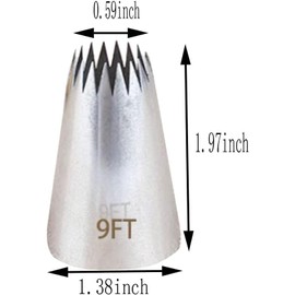 Runde Spritztüllen, große Spritztüllen, offener Stern, Spritztüllen, Kekse, Cupcakes, Kuchen, Dekroationswerkzeug, Creme, Pasrty Tip Dekorationswerkzeuge (2,7 m)