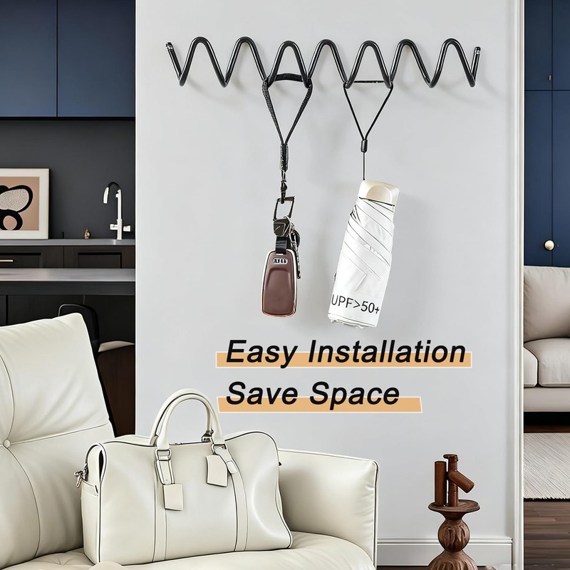 KISWIAR 1 Pc Wave Shaped Wall Mounted Hooks, Wave Wall