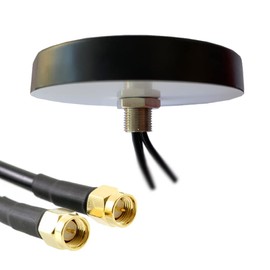UniteCom 4G/5G LTE Puck MiMo Cellular Antenna Dual Input Indoor Outdoor Mobile Wireless Broadband Internet Internal External SMA Connector 3 Meter Cable Low Profile Aerial 02 EE Vodafone Three