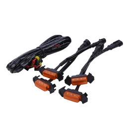 CustomDivine LED Grille Marker 4 Row Set Toyota Amber Light Tacoma TRD Pro Grille Smoke Lens Various Outside Products (Amber Lens)