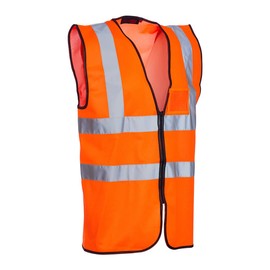 Blackrock Hi Vis Orange Executive Sleeveless Vest Waistcoat, Men's and Women's Full-Length Zip, Lightweight, Reflective High Visibility Safety Wear, Fully EN Certified - XL