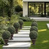 Dithoko 32" Ball Topiary in Brown Pedestal Pot, Artificial Faux