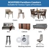 RCHYFEED Furniture Caster Cups - 4Pcs Square Coasters, 2" Non-Slip