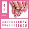 Pink Press on Nails Pointed Almond Short Fake Nails Stick