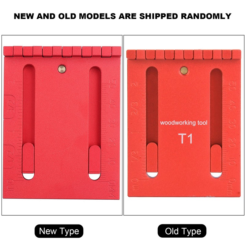 Depth Measuring Ruler Red Aluminum Alloy Brass Woodworking Measurement Tool