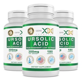 Genex Formulas Ursolic Acid 300mg (540 Capsules) Ursolic Acid Sourced from Rosemary Extract - Non-GMO, Gluten Free, Vegetarian - 3 Pack