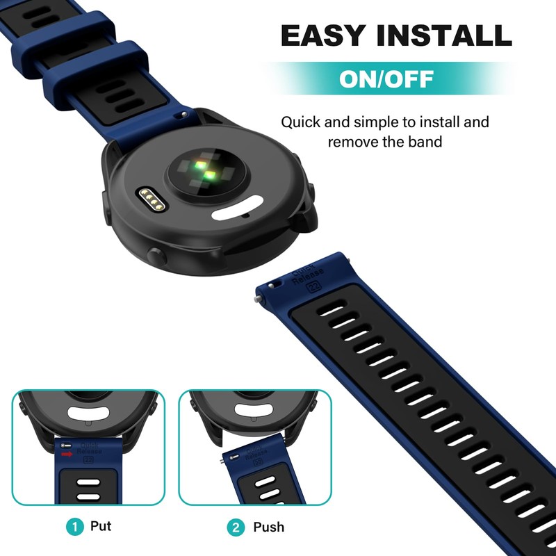 OVERSTEP Compatible with Garmin Forerunner 265 Replacement Band, Quick Release