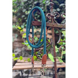 Leisegrün Adjustable Dog Lead 2 m | Hands-Free & 3-Way Adjustable | Only 260 g Light | For Large Dogs - Petrol Blue