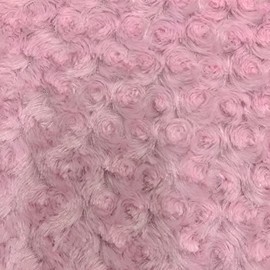 Ruth Light Pink Cuddle Minky Rosette Soft Faux Fur Fabric by The Yard - 10083