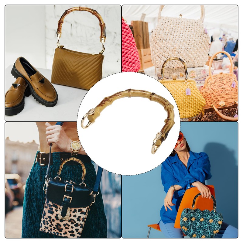 sourcing map 2 Pcs ABS Purse Handles 5" U-Shape Handbag