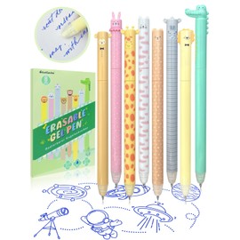GutSache 8x Cartoon Radierbarer Kugelschreiber, 0,7mm Kawaii Radierbare Gelstifte Stifte Tierstifte Gelschreiber [Tintenfarbe: Blau], Erasable Pen Set für Kinder Studenten Schule Büro