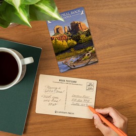 Sedona, Arizona, Cathedral Rock (Blue Water Version) (4x6 Birch Wood Postcards, 2-Pack Stationary, Rustic Home Wall Decor)