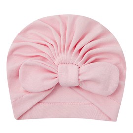 Newborn Hats Baby Girl Hats with Bow Toddler Hospital Caps Beanie Infant Hats Pink