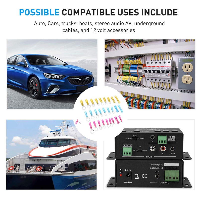 Nilight – 135 conectores de cable termorretráctiles – Kit de
