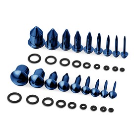 Longbeauty 9 Pairs of Piercing Ear Plugs Stretching Kit Stainless Steel Punk Ear Tunnel Single Flare Gauges with O-Rings 14G - 00G for Men and Women, Stainless Steel