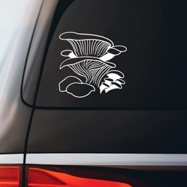 Oyster Mushroom Sticker Decal Notebook Car Laptop 4.5"x5.5" (White)