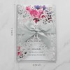 25Pcs Silver Glitter Wedding Invitations, Party Invitations Kits Envelopes RSVP