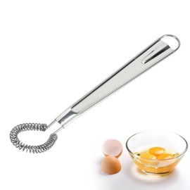 Egg Whisk Stainless Steel Mini Whisk Manual Hand Flat Egg Beater Frother Baking Beating Spring Coil Wire Whisk Blender Handheld for Coffee Creamy Sauce Milk Mixing Kitchen Tool (1)