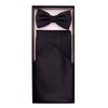 TigerTie Cummerbund Pocket Square Satin Bow Tie Plain Sash Waistband,