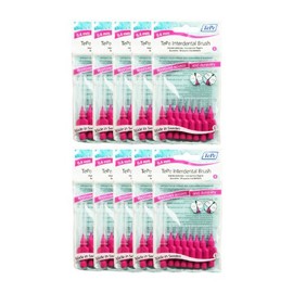 Pink TePe Interdental Brushes 0.4mm - 10 Packets of 8 (80 Brushes)
