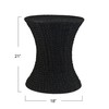 Household Essentials Handwoven Paper Rope Stool with Hourglass Shape, Black