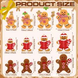 Tigeen 48 Pcs Christmas Gingerbread Iron on Patch Embroidery Applique Patch Gingerbread Patches Patch Holiday Sweets Buscuit Christmas Patches for Clothing, Jackets, handmade Applique Emblem Accessory