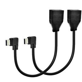 STUPDOLERI 2 Articles USB C to USB Adapter, Type C OTG Cable, USB 2.0 Type C (USB-C) Male to USB Type A Female OTG Adapter Cable - 25CM (90 Degree USB C to A Up/Down) (OTGCMLE)