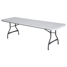 Lifetime 22980 Folding Utility Table, 8 Feet, White Granite