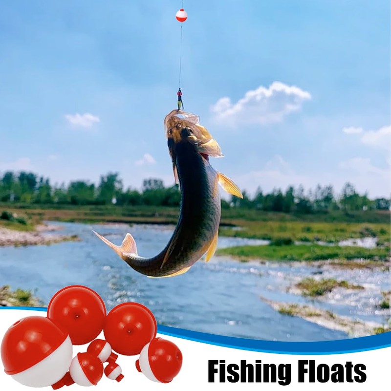 12 Pcs Fishing Snap-On Floats 6 Sizes Hard Float Bobbers