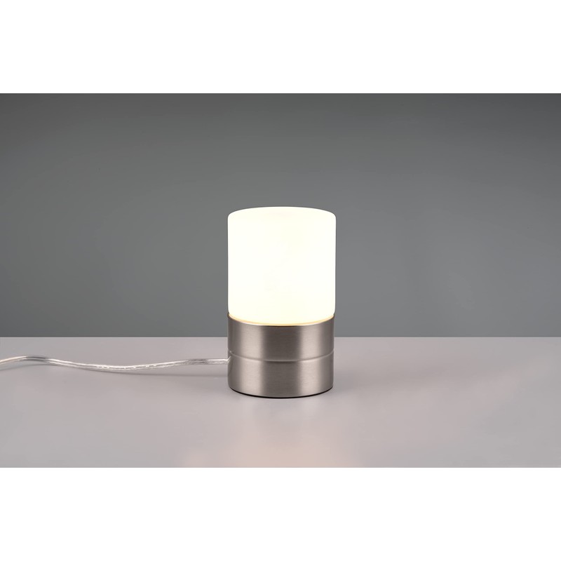 Trio Leuchten Ary II 591000107 Table Lamp Matt Nickel Metal