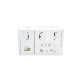 Rae Dunn Countdown Calendar - 9 Piece Wedding Countdown Block Set for Recently Engaged Women and Men - Engagement Gift for Couples, Bride to Be Gifts for Her - Count Down Birthday, Anniversary