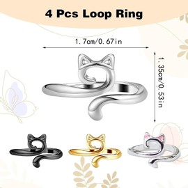 XUTONG 4PCS Crochet Ring, Metal Yarn Tension Loop for Crochet Weaving, Plastic Box for Knitting Crochet Accessories for Girls