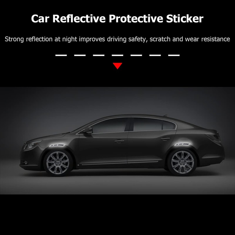 JNNJ 4 x Reflective Car Wheel Eyebrows, Car Reflective Trims,