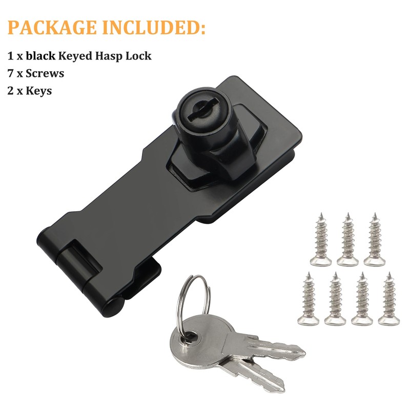 Alise Keyed Hasp Lock,2.5 Inch Safety Packlock Clasp Hasp Lock