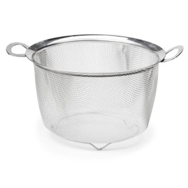RSVP International Endurance Kitchen Collection Stainless Steel Mesh Strainer, 6 Quart, Wide Rim