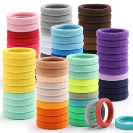 100 Pcs Ligas para Cabello Elásticas, Donas para el Cabello Mujer, Scrunchies para Cabello Sin Costura, Lazos de Pelo de Algodón para Coleta, Accesorios para el Cabello para Niña y Mujer (Vistoso)