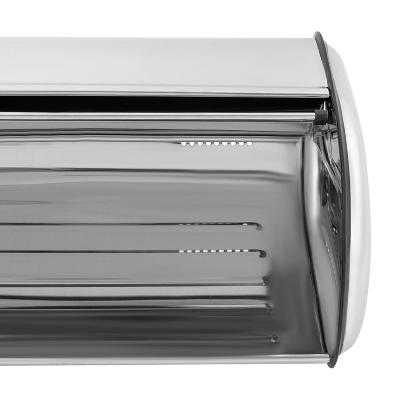 DYNAMI Stainless Steel Bread Box with Roll Up Lid, Large