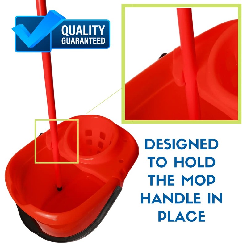 Professional 14L Mop Bucket with Wringer (Red) Colour Coded With