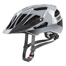 uvex Quatro - Safe MTB Helmet for Men and Women - Individual Size Adjustment - Washable Interior - Rhino Black - 52-57 cm