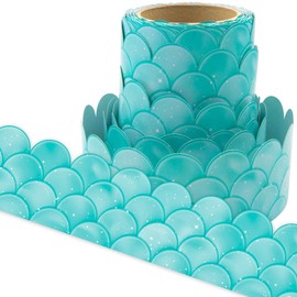 Ceiba Tree Ombre Turquoise Scallops Bulletin Board Borders for Classroom Trim Back to School Decoration 36 Feet