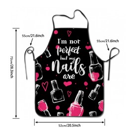 Giwawa Apron for Nails Technician - Women's Pink Cosmetology Smock - Nail Art Supplies for Salons
